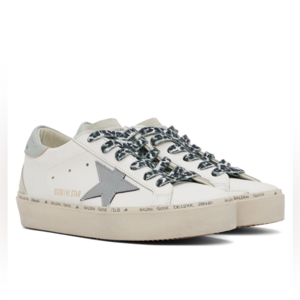 Golden Goose Hi Star Sneaker White, Gray Dawn, Ice, NIB Auth